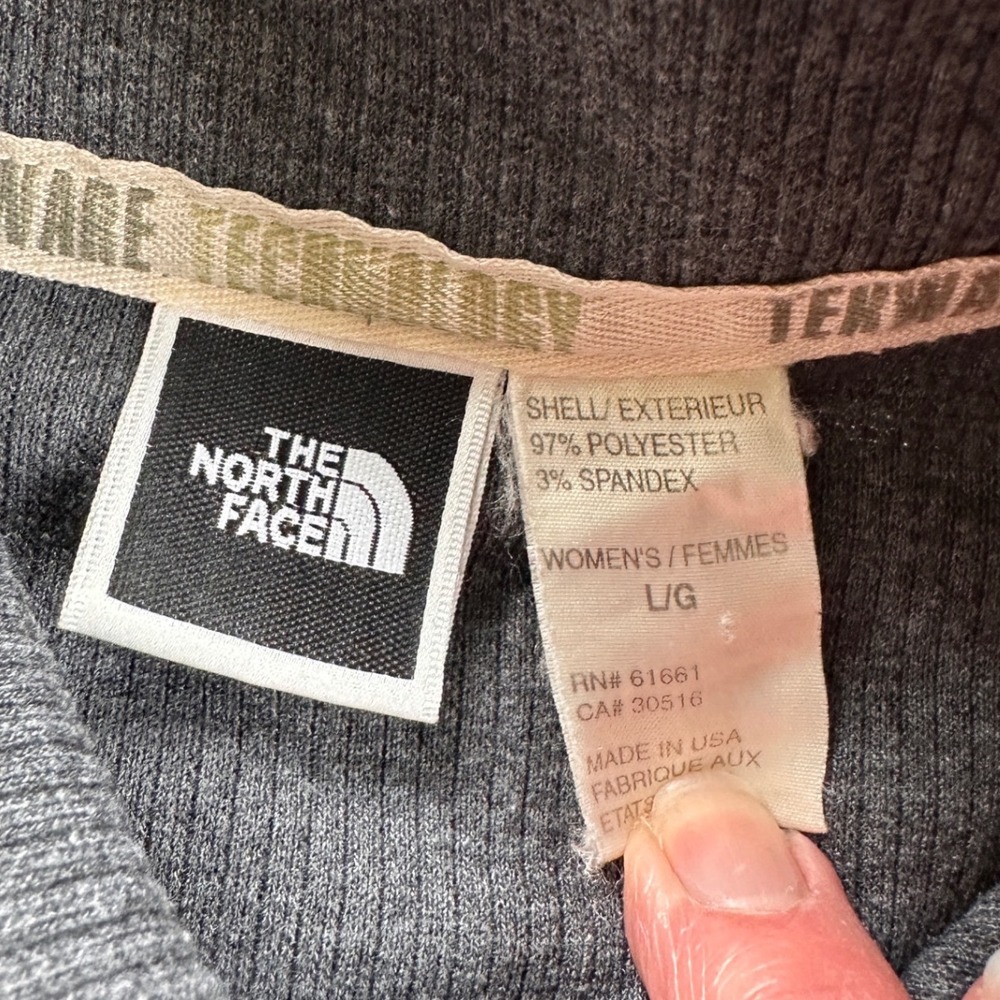The North Face Tekware Jacket Wmn Large Gray Ribbed Full Zip Mock Neck Excellent - Picture 7 of 7